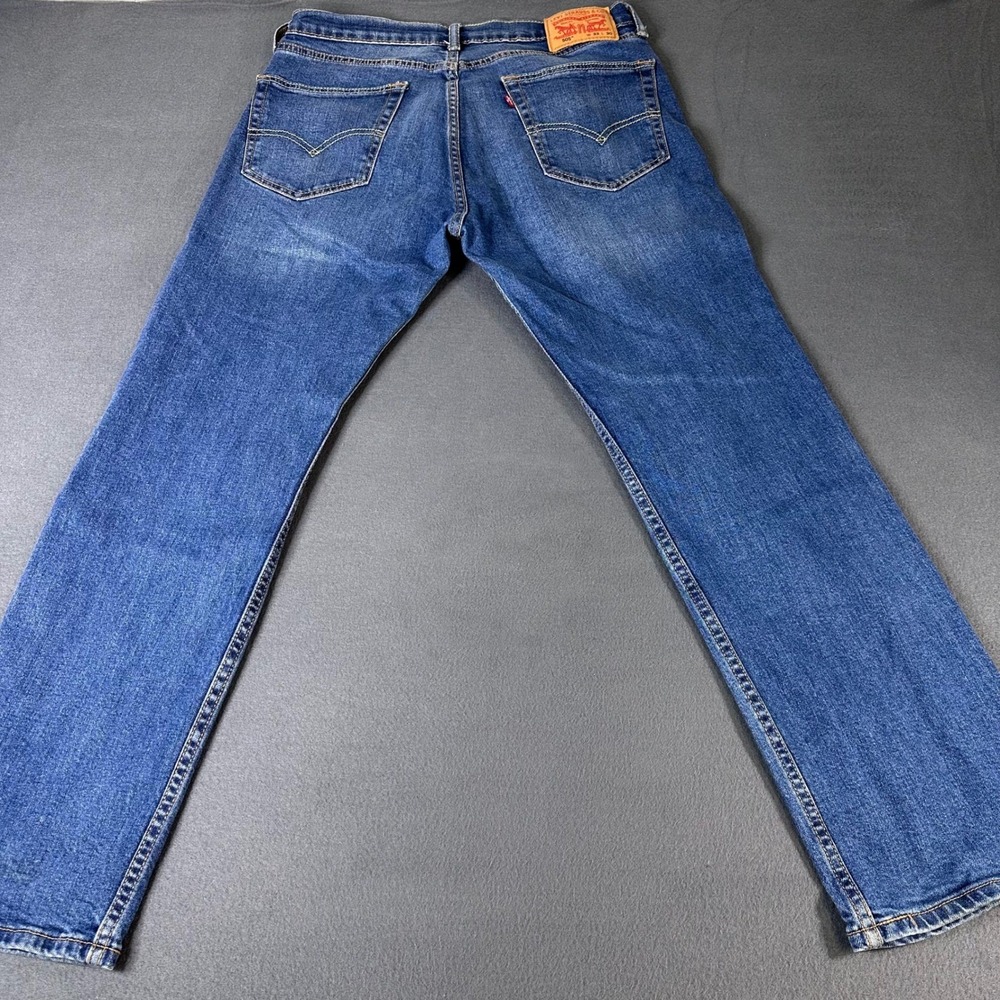 Levis 505 Regular Fit Straight Leg Jeans Mens 33x30 Medium Wash Blue Denim - Picture 5 of 14